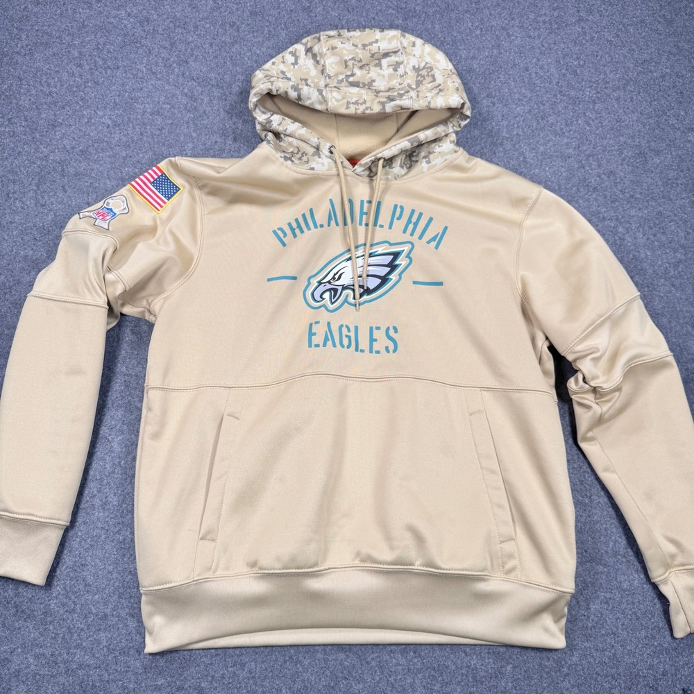 Nike Philadelphia Eagles Salute to Service Hoodie Tan Camo Mens Small